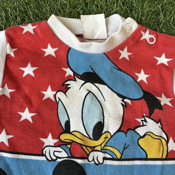 Vintage Disney Babies Mickey Mouse All Over Print AOP Romper Size 0-6 Months - Picture 8 of 9